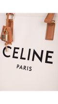 Céline Canvas Tote Bag - White