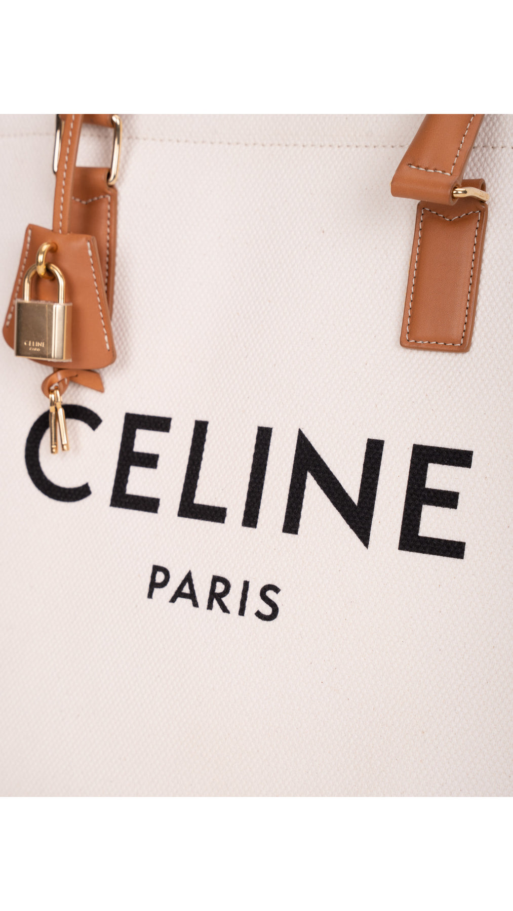 Céline Canvas Tote Bag - White