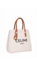 Céline Canvas Tote Bag - White