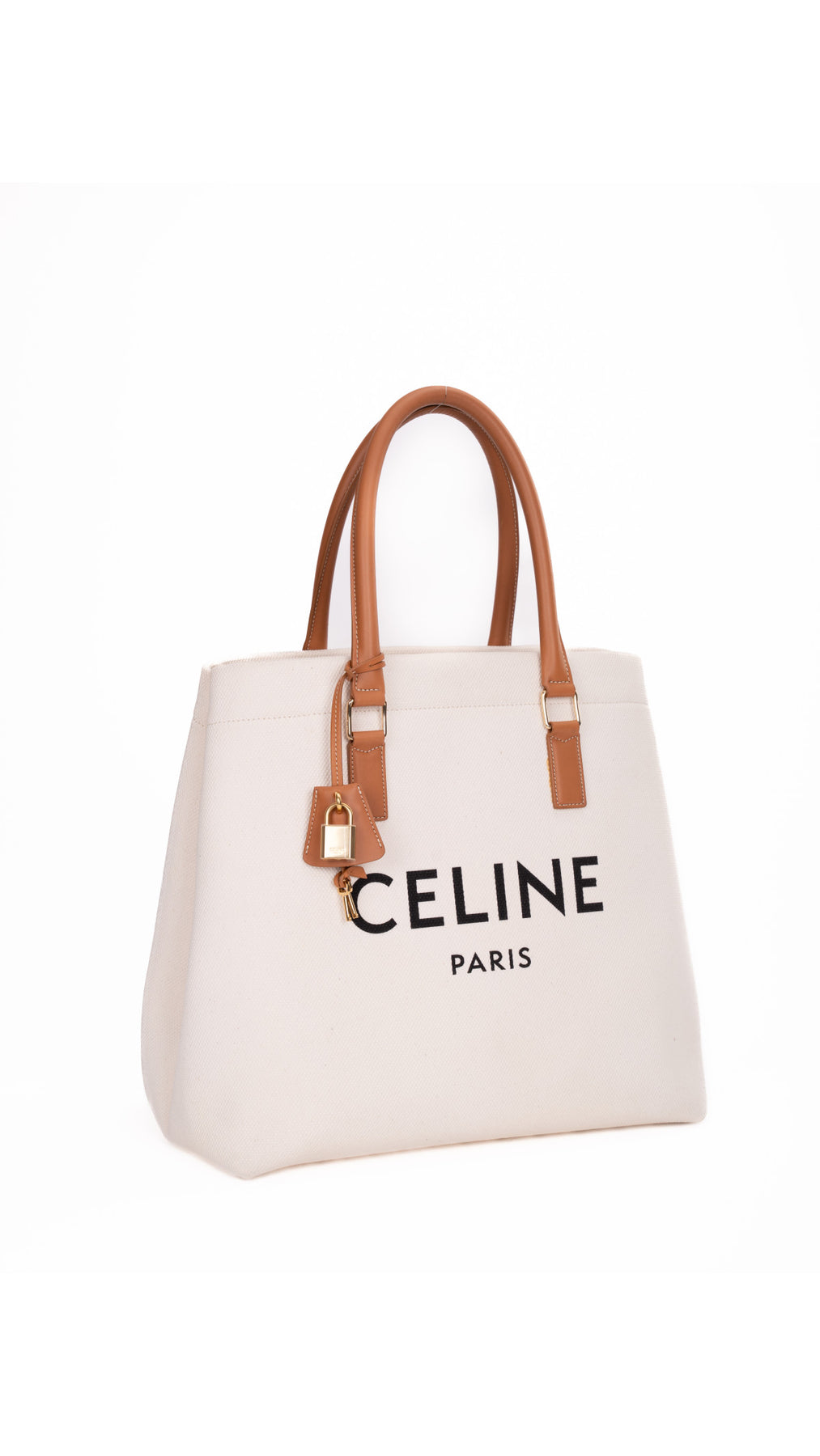 Céline Canvas Tote Bag - White