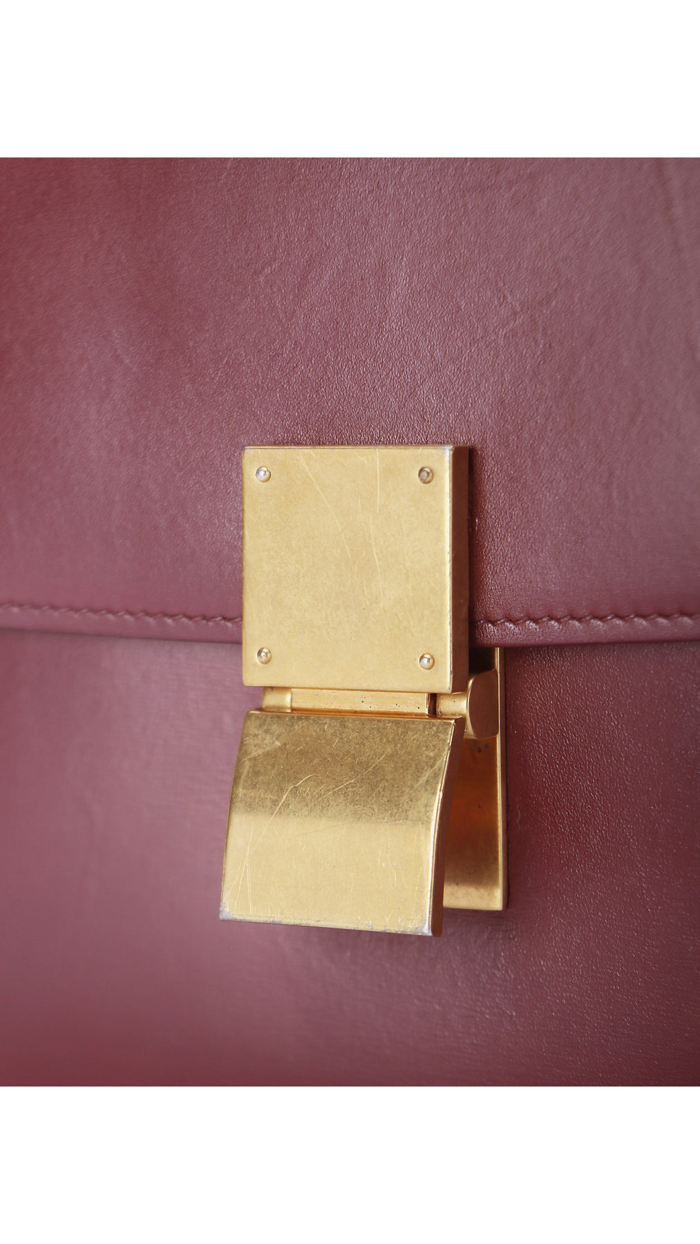 Celine Classic Box Bag - Burgundy