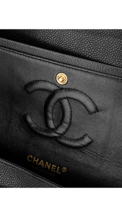 Chanel Classic Double Flap Bag Caviar I Medium - Black