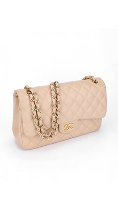 Chanel Classic Double Flap Bag Jumbo - Beige