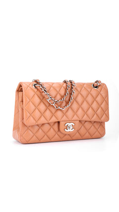 Chanel Classic Double Flap Bag Medium Caviar - Light Brown
