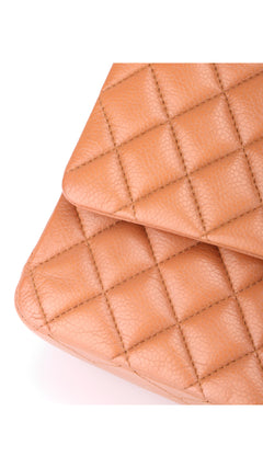 Chanel Classic Double Flap Bag Medium Caviar - Light Brown