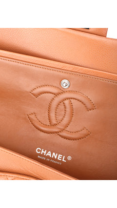 Chanel Classic Double Flap Bag Medium Caviar - Light Brown