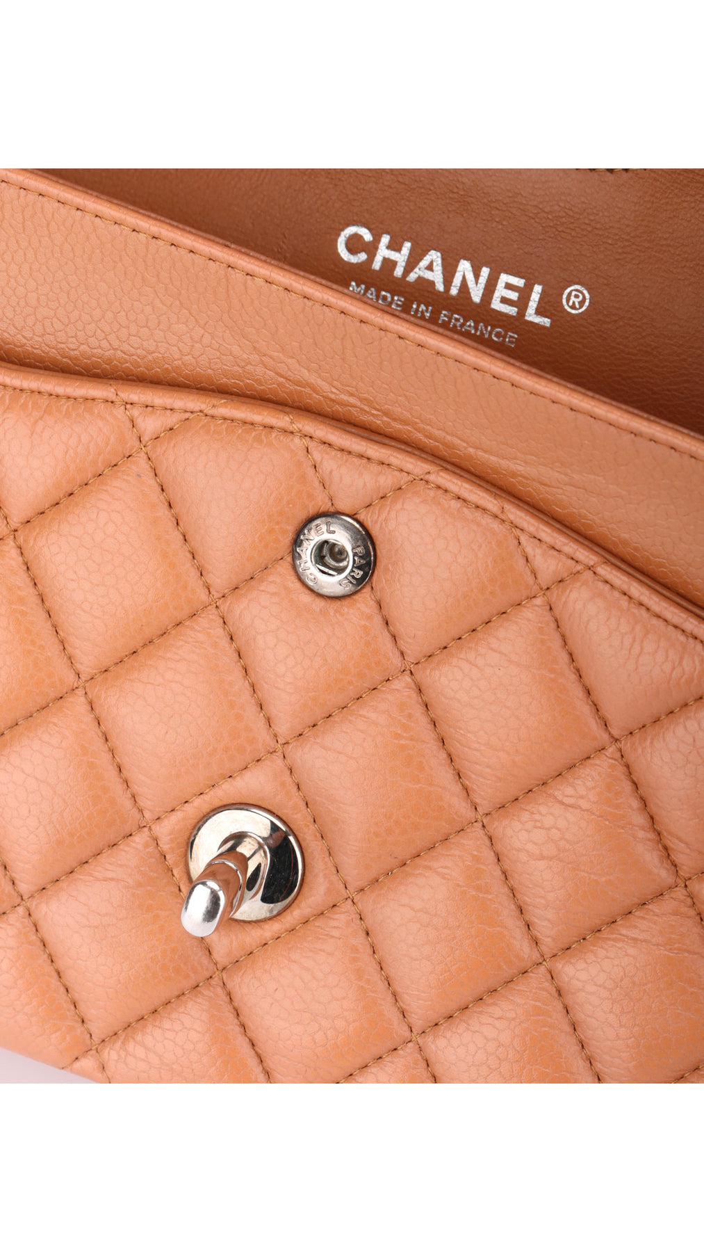 Chanel Classic Double Flap Bag Medium Caviar - Light Brown