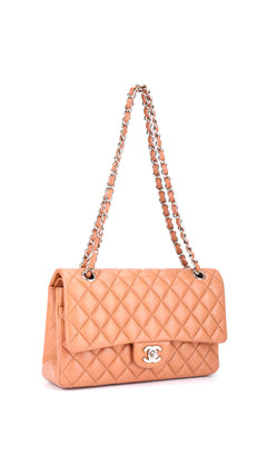 Chanel Classic Double Flap Bag Medium Caviar - Light Brown