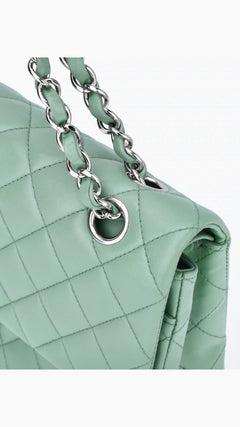 Chanel Classic Double Flap Bag Medium - Aqua Green