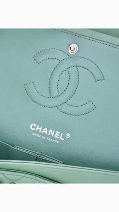 Chanel Classic Double Flap Bag Medium - Aqua Green