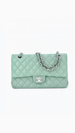 Chanel Classic Double Flap Bag Medium - Aqua Green
