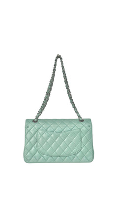 Chanel Classic Double Flap Bag Medium - Aqua Green
