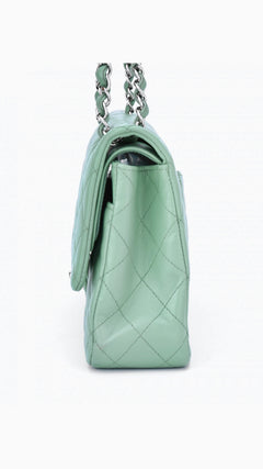 Chanel Classic Double Flap Bag Medium - Aqua Green