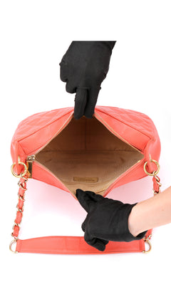 Chanel Shoulder Bag Cc-Logo - Coral Red