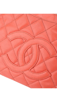 Chanel Shoulder Bag Cc-Logo - Coral Red