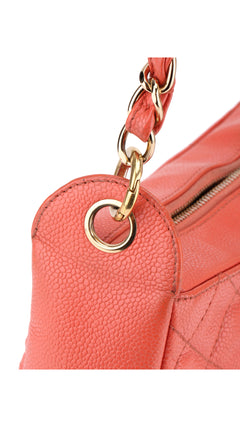 Chanel Shoulder Bag Cc-Logo - Coral Red