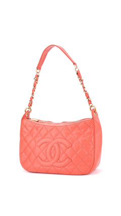 Chanel Shoulder Bag Cc-Logo - Coral Red