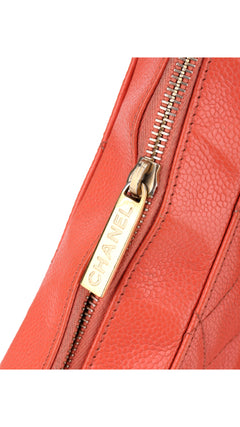 Chanel Shoulder Bag Cc-Logo - Coral Red