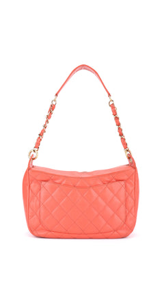 Chanel Shoulder Bag Cc-Logo - Coral Red