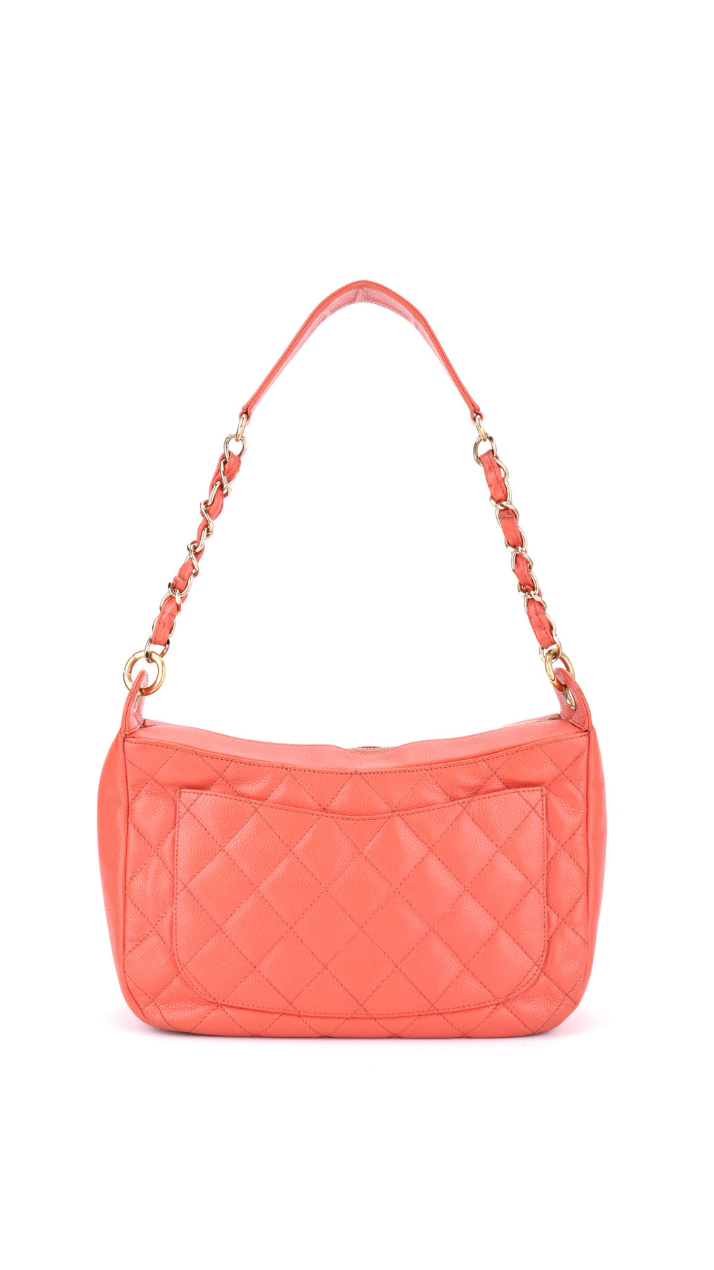 Chanel Shoulder Bag Cc-Logo - Coral Red