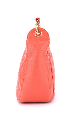 Chanel Shoulder Bag Cc-Logo - Coral Red