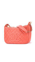 Chanel Shoulder Bag Cc-Logo - Coral Red