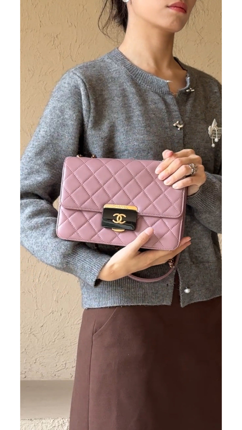 Chanel Single Flap Bag CC - Pink