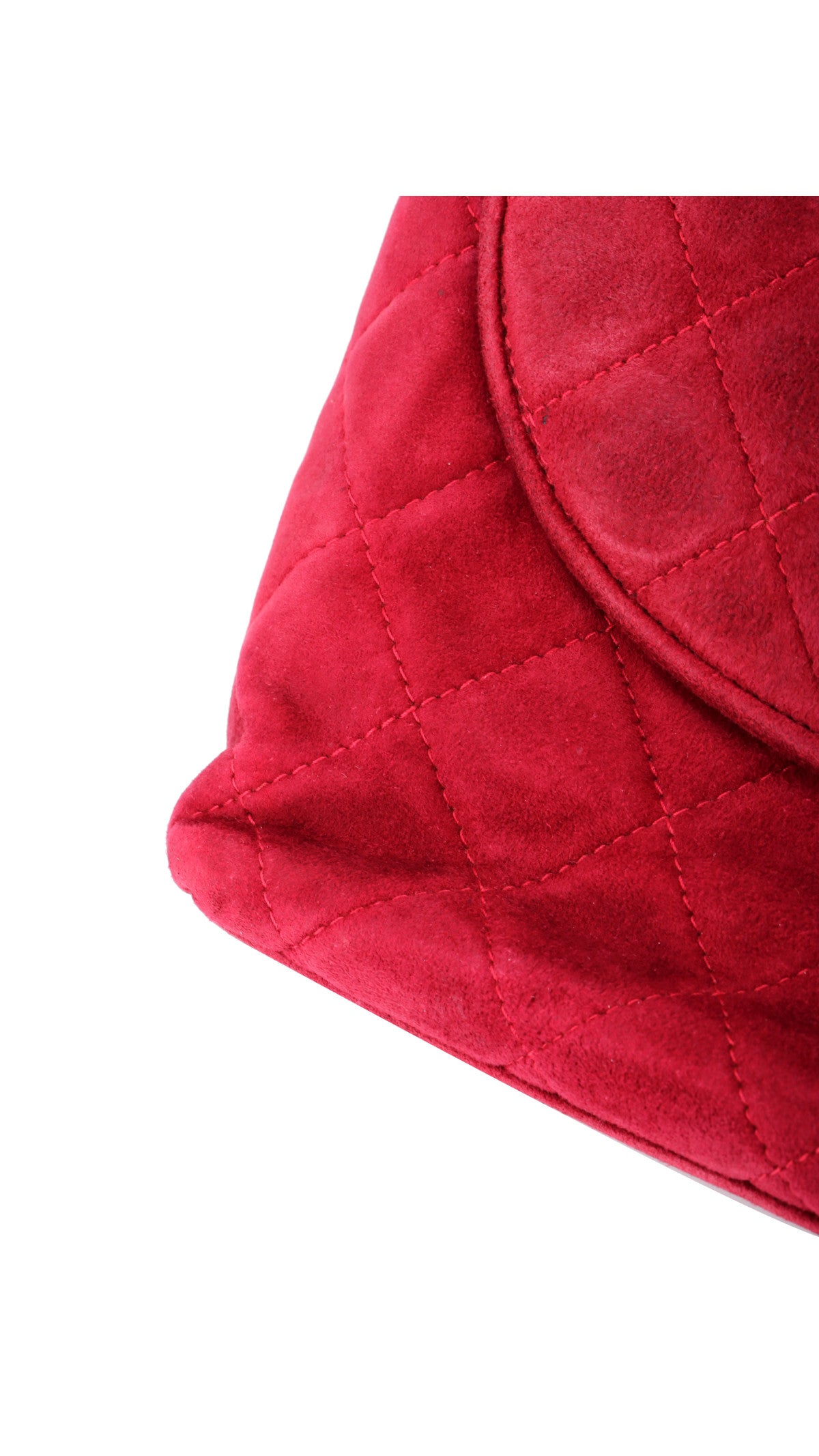 Chanel Single Flap Shoulder Bag Suede - Red