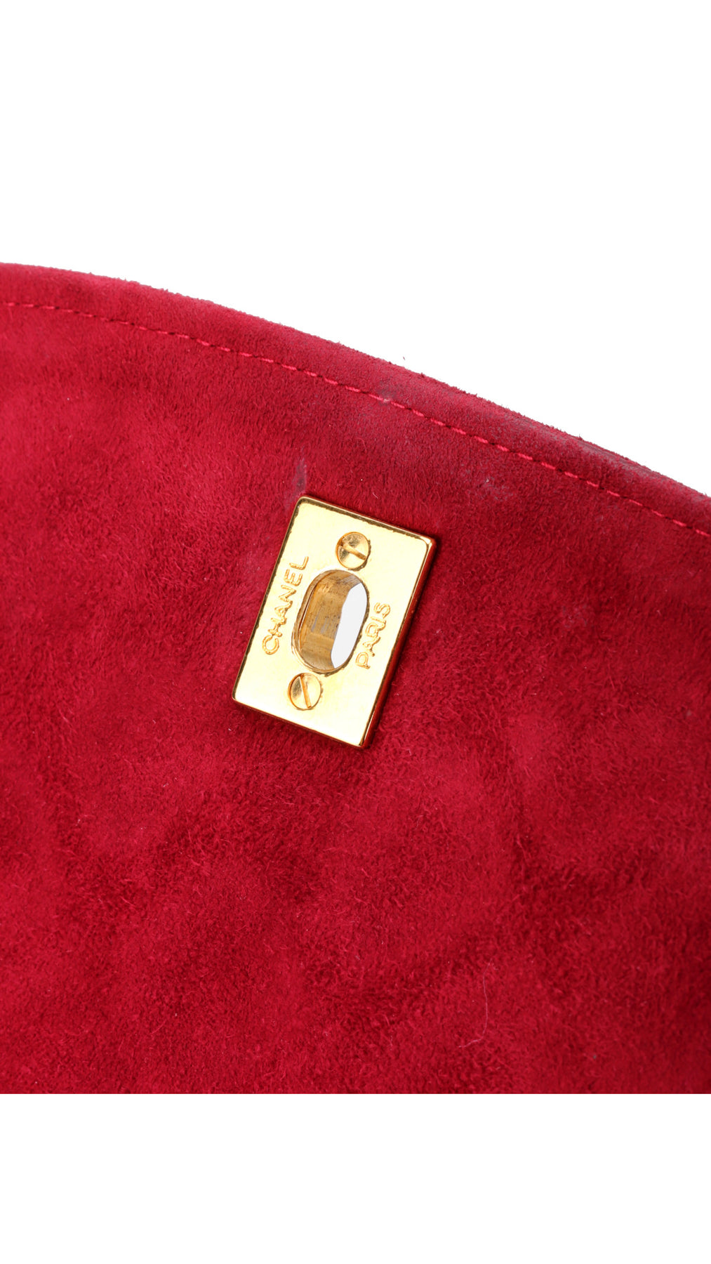 Chanel Single Flap Shoulder Bag Suede - Red