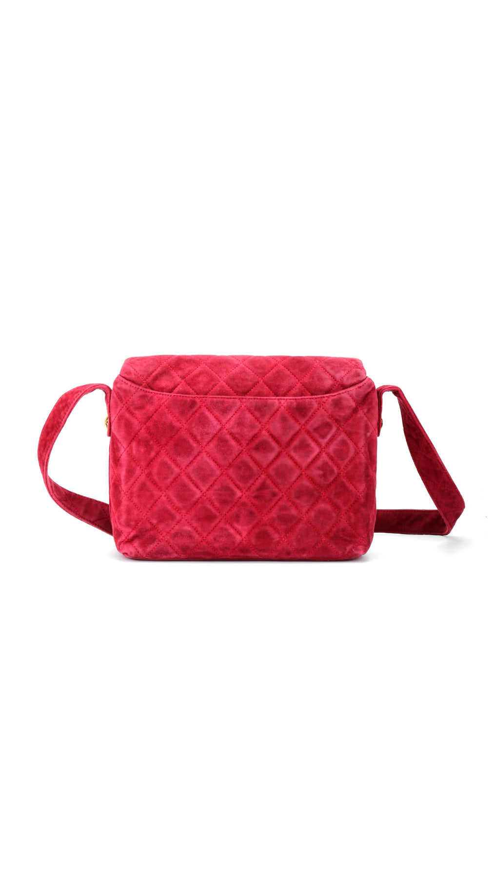 Chanel Single Flap Shoulder Bag Suede - Red