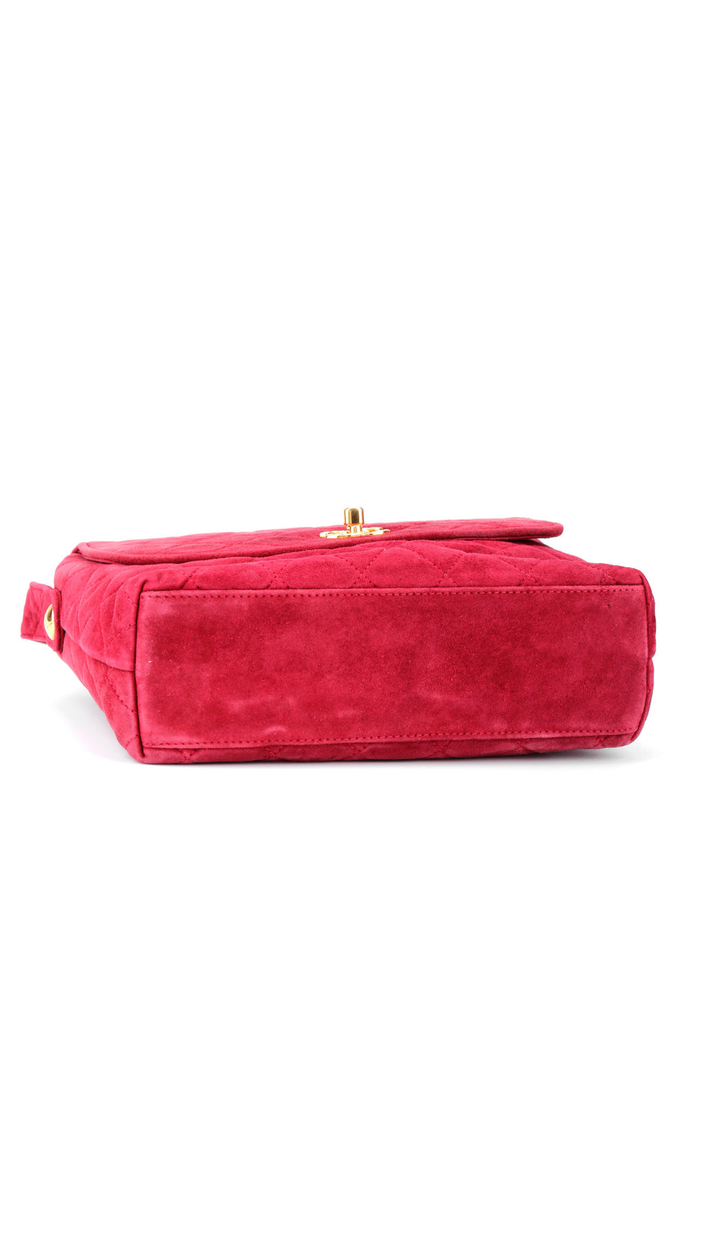 Chanel Single Flap Shoulder Bag Suede - Red