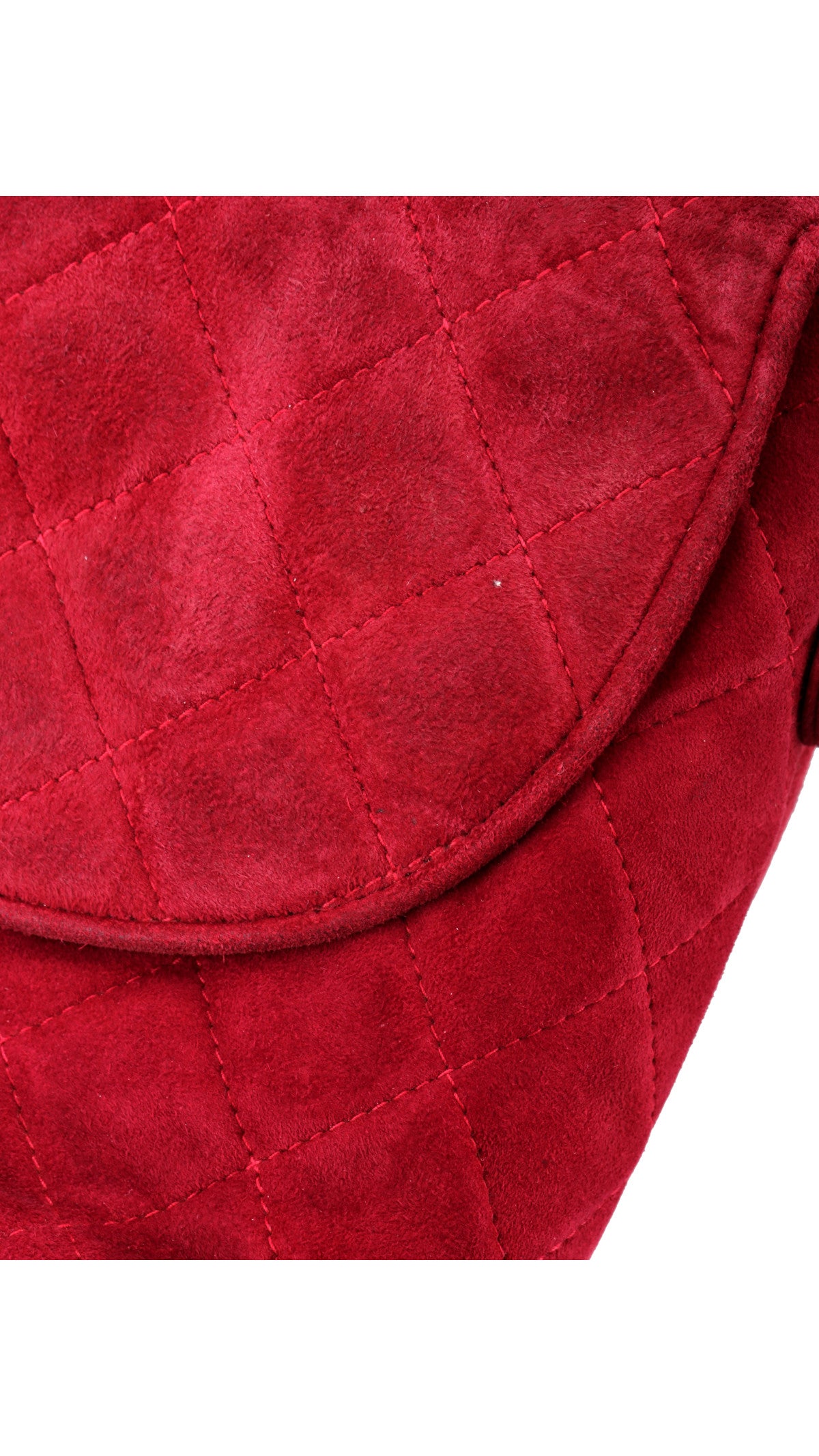 Chanel Single Flap Shoulder Bag Suede - Red