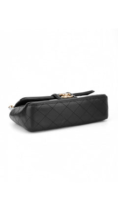 Chanel Single Flap Shoulder Bag - Light Blue/Black