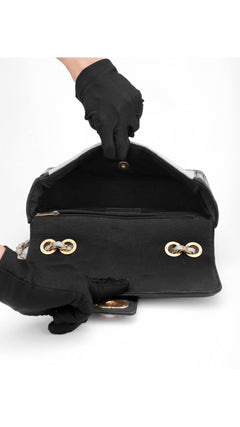 Chanel Single Flap Shoulder Bag - Light Blue/Black