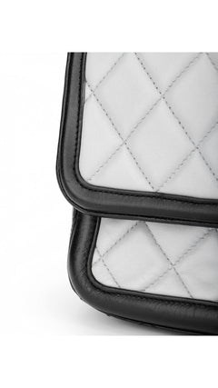 Chanel Single Flap Shoulder Bag - Light Blue/Black