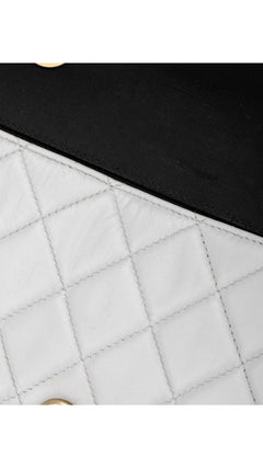 Chanel Single Flap Shoulder Bag - Light Blue/Black