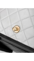 Chanel Single Flap Shoulder Bag - Light Blue/Black