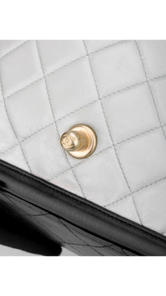 Chanel Single Flap Shoulder Bag - Light Blue/Black