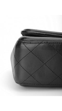 Chanel Single Flap Shoulder Bag - Light Blue/Black