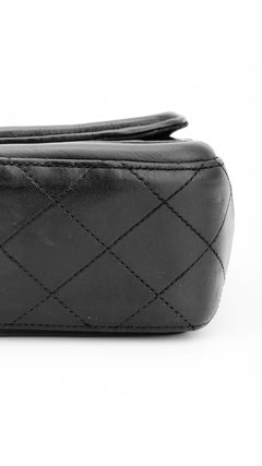 Chanel Single Flap Shoulder Bag - Light Blue/Black