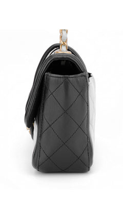 Chanel Single Flap Shoulder Bag - Light Blue/Black