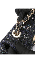 Chanel Tweed Pearl Single Flap Bag Mini - Black