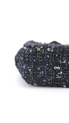 Chanel Tweed Pearl Single Flap Bag Mini - Black