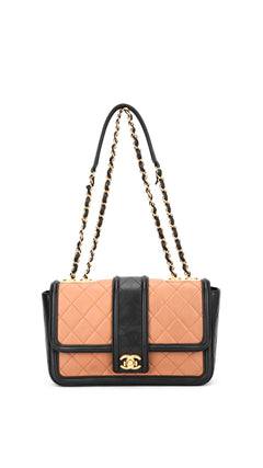 Chanel Two Tone Flap Bag - Beige