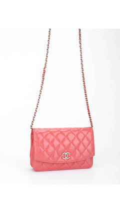 Chanel Wallet On Chain Quilted Flap Bag - Pink