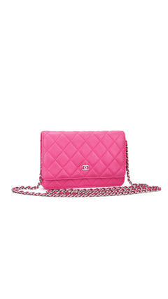 Chanel Wallet On Chain Quilted Flap Bag - Pink