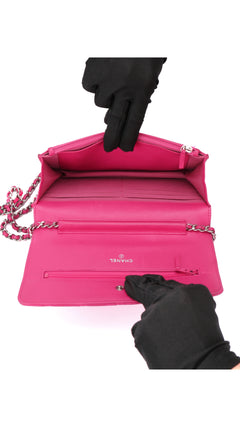 Chanel Wallet On Chain Quilted Flap Bag - Pink