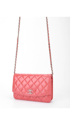 Chanel Wallet On Chain Quilted Flap Bag - Pink