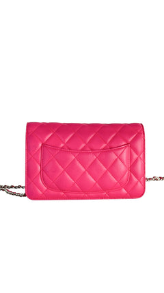 Chanel Wallet On Chain Quilted Flap Bag - Pink