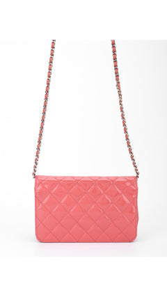 Chanel Wallet On Chain Quilted Flap Bag - Pink
